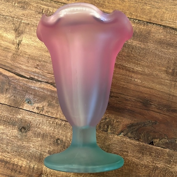 Vintage Dinks Libbey purple blue Ice Cream Sundae Dessert Cup - Picture 4 of 6